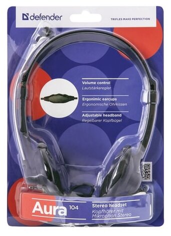 Наушники Defender Aura 104 черный