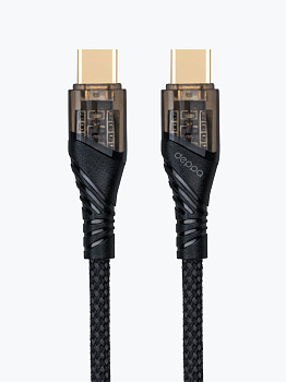 Кабель Deppa Crystal USB-C - USB-C черный 72502