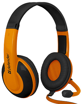 Наушники Defender Warhead G-120 черный-оранжевый