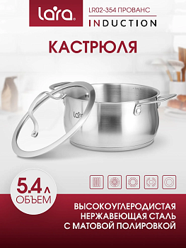 Кастрюля LARA LR02-354 5,4л